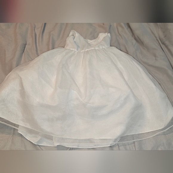 David’s Bridal Lace and Mesh Flower Girl Dress puffy tulle white sz 3 - Picture 5 of 6